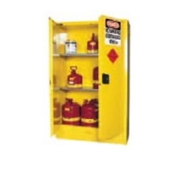 Flammables Storage Cabinet 250 Litre 3 Shelves 2 Door Yellow