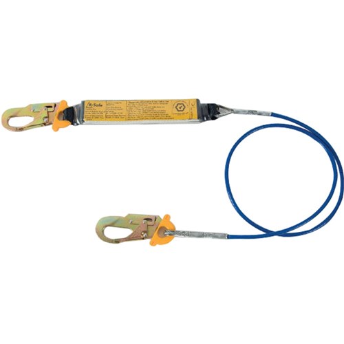 Shock Absorbing Lanyard B-Safe PVC Wire 2M Aluminium Snap Hooks 50KG-140KG