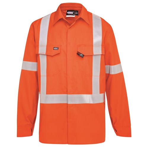 Boomerang Hi-Vis FR Button-Up Shirt with Reflective Tape PPE1