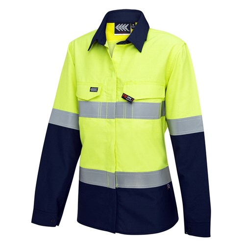 Boomerang Womens Hi-Vis FR Button-Up Shirt with Reflective Tape PPE1