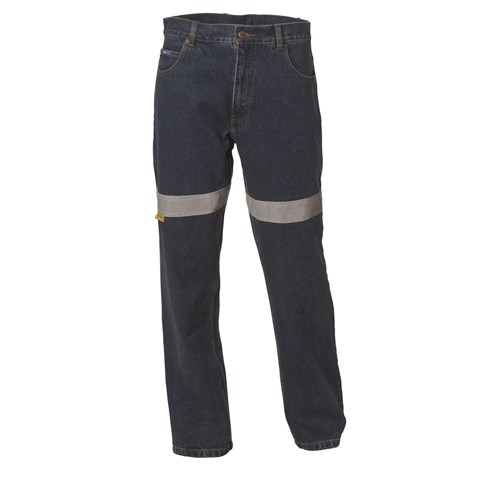 WS Workwear Mens Stretch Jeans With Reflective Tape