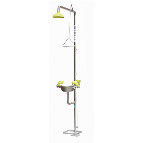 PBA Combination Deluge Showers Free Standing, Hand and Foot Operated Eye/Face Wash